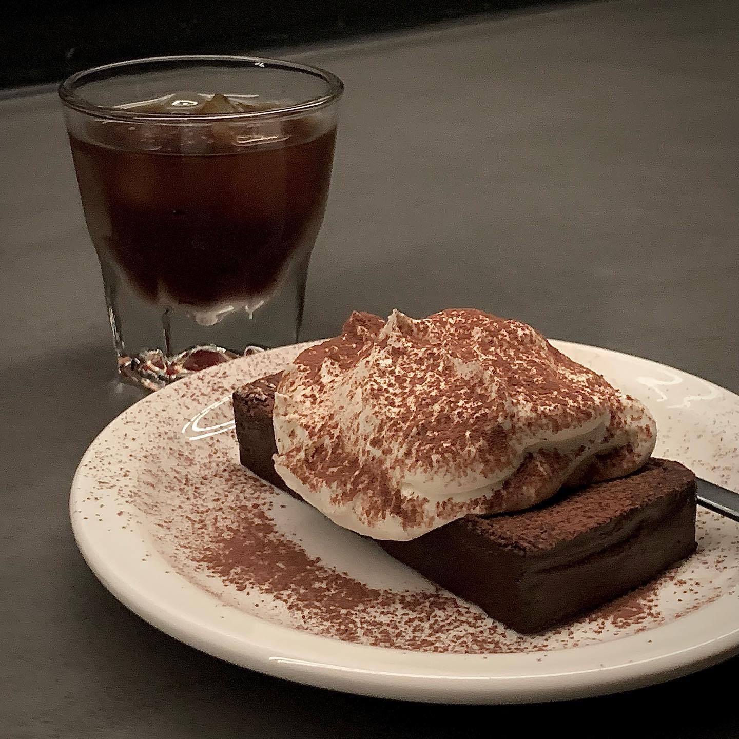 Cold brew and tiramisu